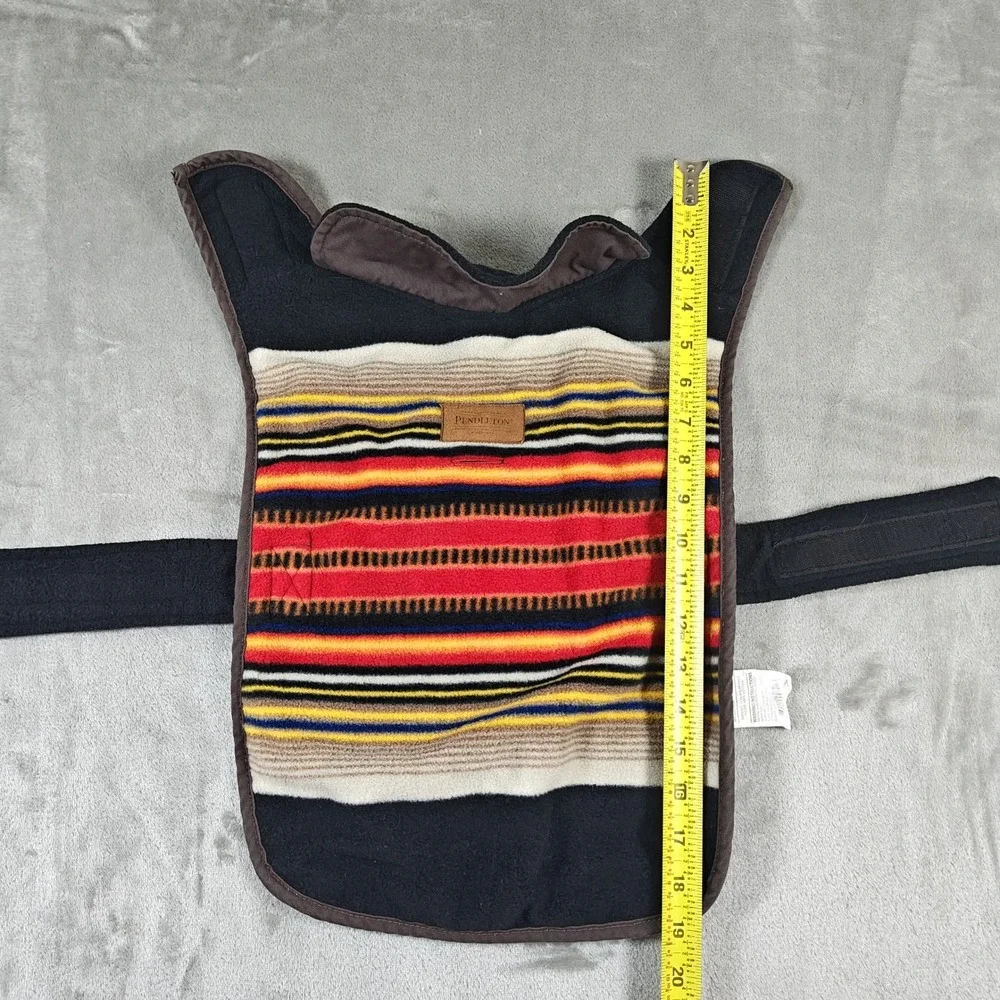 Pendleton Dog Coat Small Black Southwest Yakima Camp Stripe Quilted Fleece Vest